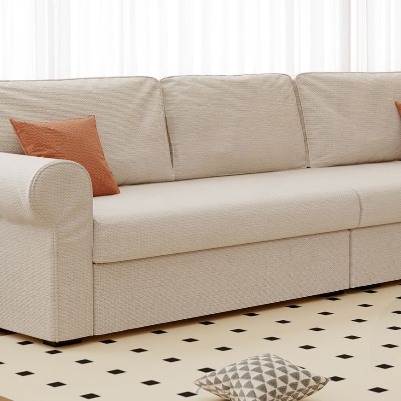 Modish Solid Color Stain Resistant Standard Sofa in Black/Jade Green/Taupe for 4-seater/5 Person with 2 Pillows