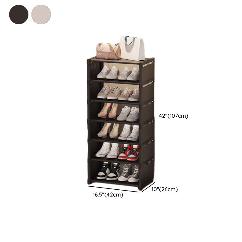 Art Deco Polymerized Material Rectangle Shoe Rack with 8/7/6 Shelves for 1-20 Pairs in Drawing Room