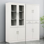 Ivory Trendy Alloy Supplies Cabinet with Locker, Adjustable Shelving, Locking Door, and 1-Wide Compartments