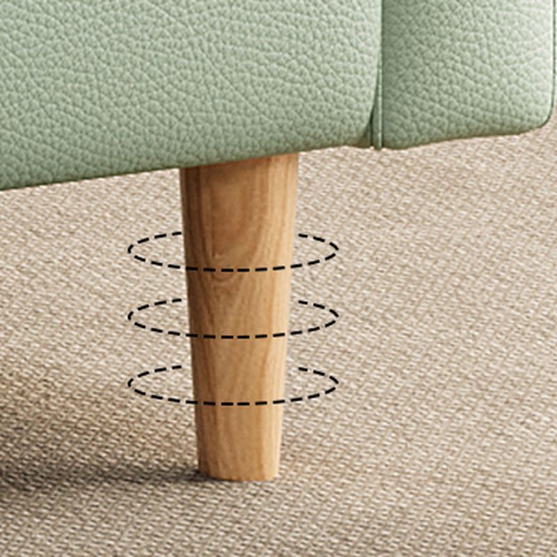 Synthetic Leather Convertible Sofa in Grey/Light Blue/Light Green with Arm