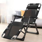 Solid Color/Striped Arm Recliner in Midnight Black/Light Gray, Space-saving, Alloy Frame, Standard Base, Locking Back Angle, and Removable Back