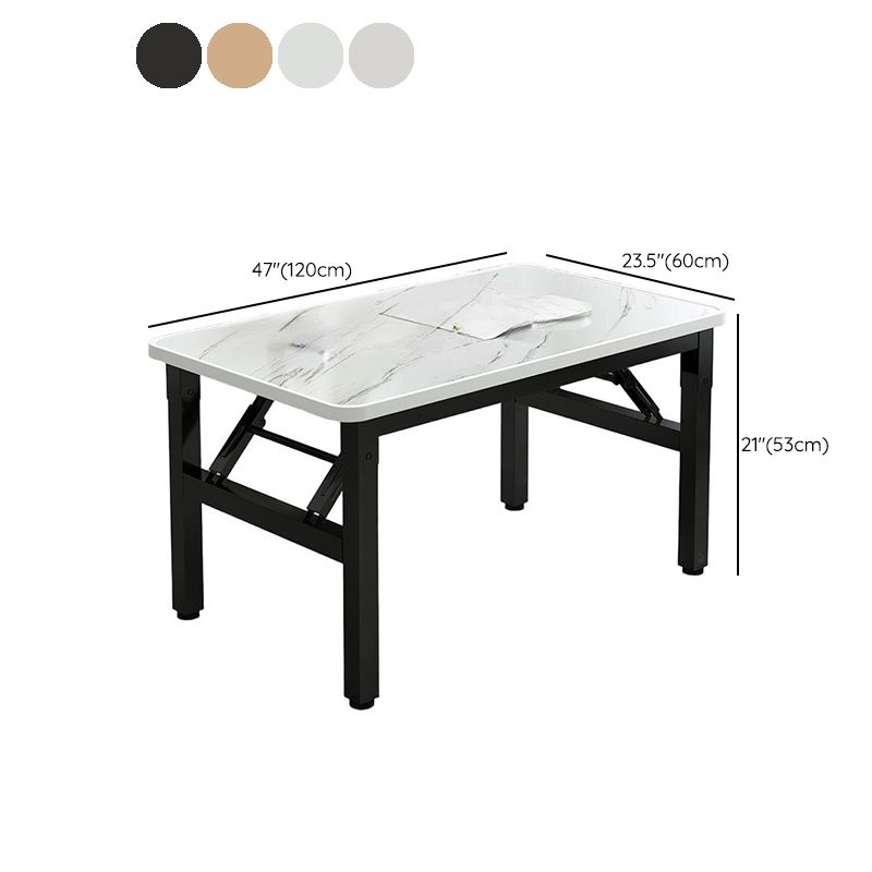 Trendy Folding Rectangle Flip-top Table in Midnight Black with Crack Resistant Laminate Top