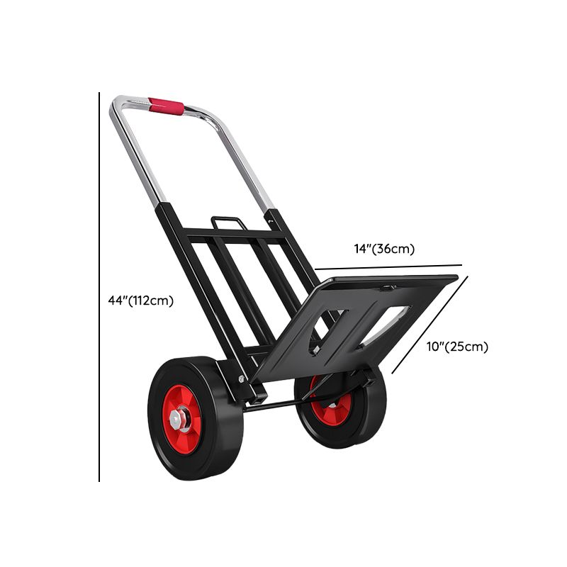 Adult Folding Rolling Cart with Storage Tray, Casters & Handle, Black Metal Frame