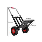 Adult Folding Rolling Cart with Storage Tray, Casters & Handle, Black Metal Frame