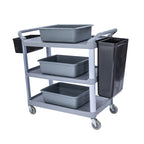 Synthetic Material Detached Accessory Cart with 3 Tiers, 4 Casters & Handle Culinary Space