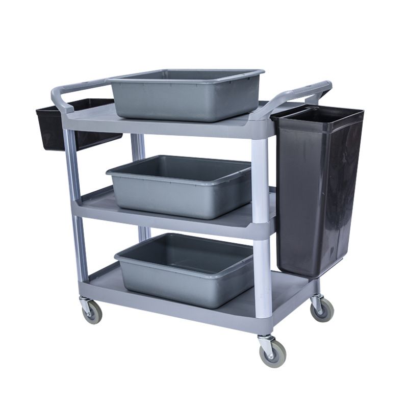 Synthetic Material Detached Accessory Cart with 3 Tiers, 4 Casters & Handle Culinary Space