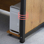 Trendy Rectangular Laminate Light Brown Office Computer Desk with Organized Wiring System and CPU Stand