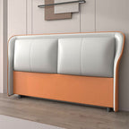 Trendy Panel Headboard in Natural Wood with No Distressing, Rectangle Shape for Full/Queen Bed, Featuring Sponge Upholstery and Standard Height
