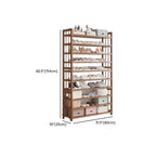 Art Deco Bambusa Rectangle Shoe Rack with Brown Finish and Adjustable Shelves for 21-40 Pairs in Drawing Room