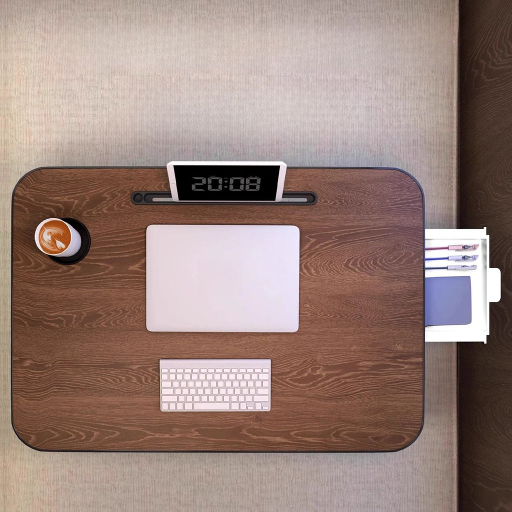 Casual Engineered Wood 1 Tier Notebook Stand with Pop Up Foldable Design