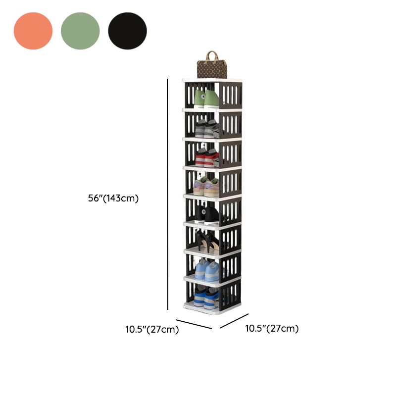 Art Deco Polymerized Material Square Shoe Rack with 2/3/4 Shelves, 1-10 Pairs Capacity for Drawing Room
