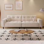 Drawing Room Standard Sofa with Flannel Upholstery in Light Gray/Rose/Navy Blue and Armrest