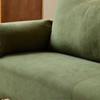 Contemporary Modern Solid Color Scratch-durable Loveseat in Midnight Black/Light Brown/Off-White, 2-seater with 1 Pillow