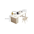 Chalk Contemporary Timber Desk with No Additional Features, Stain Resistant, Drawers, and 1 Shelf