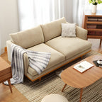 Northern European Wooden 2/3-Seater Sofa Wood Legs Square Arm Sofa