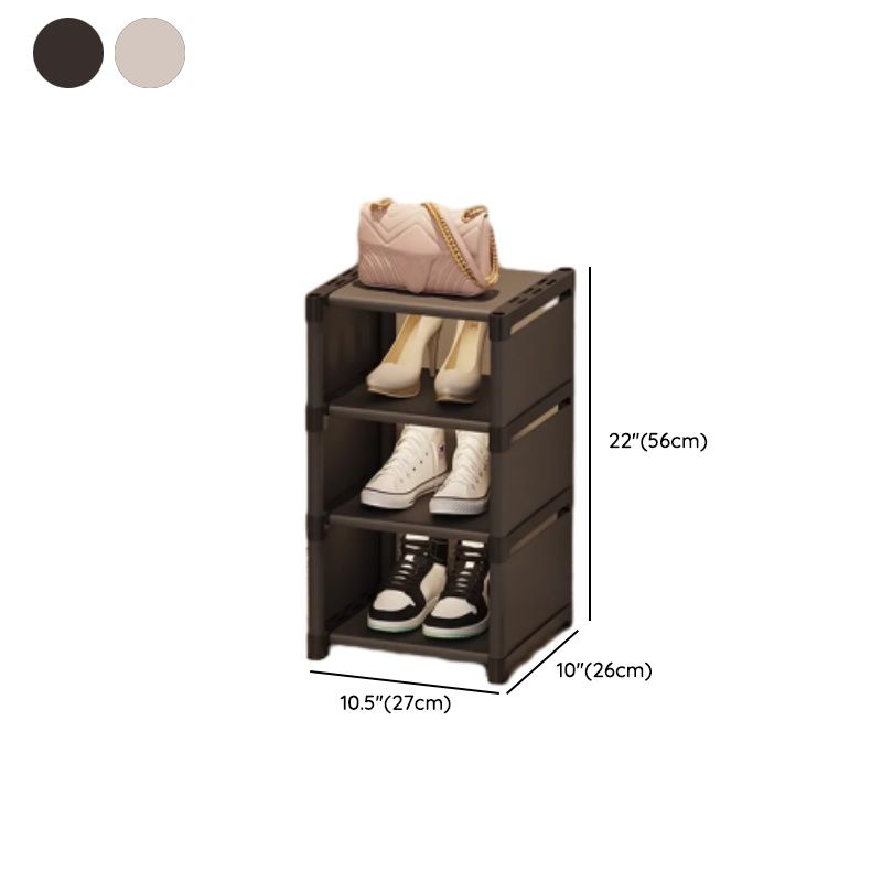 Art Deco Polymerized Material Rectangle Shoe Rack with 8/7/6 Shelves for 1-20 Pairs in Drawing Room