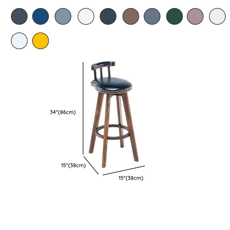 Casual Soft Seating/Rawhide Bar Stools in White/Lemon Color/Cognac with Back, Turned Swivel, Round Top, and Leg Rest