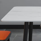 Rectangle Stone Kitchen & Dining Table in Black for 4-person Seat/6-seater, Anti-Fouling Sintered Stone Tabletop