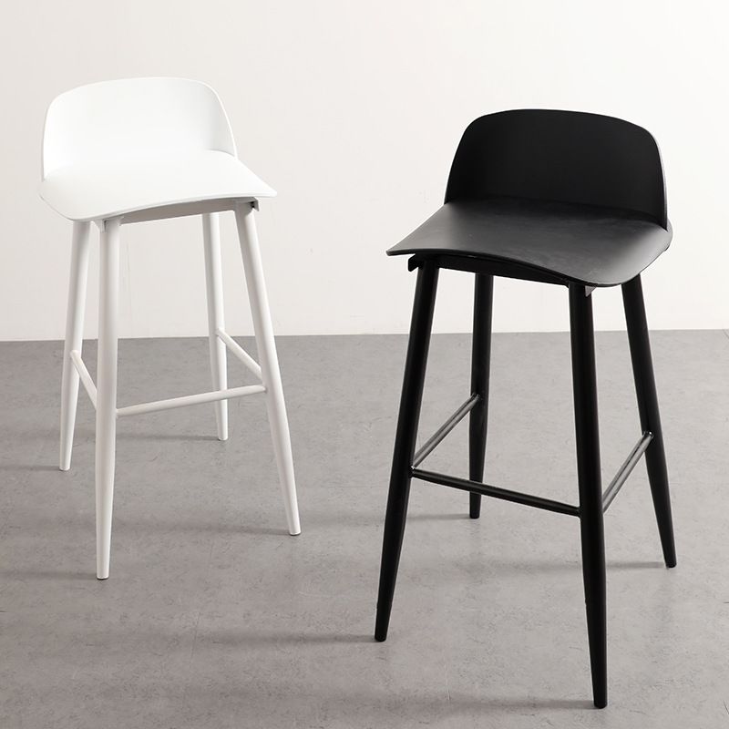 Casual Polymer Bar Stools in Hot Pink/Lemon Color/Light Blue with Back and Pail Seat, Featuring Leg Rest