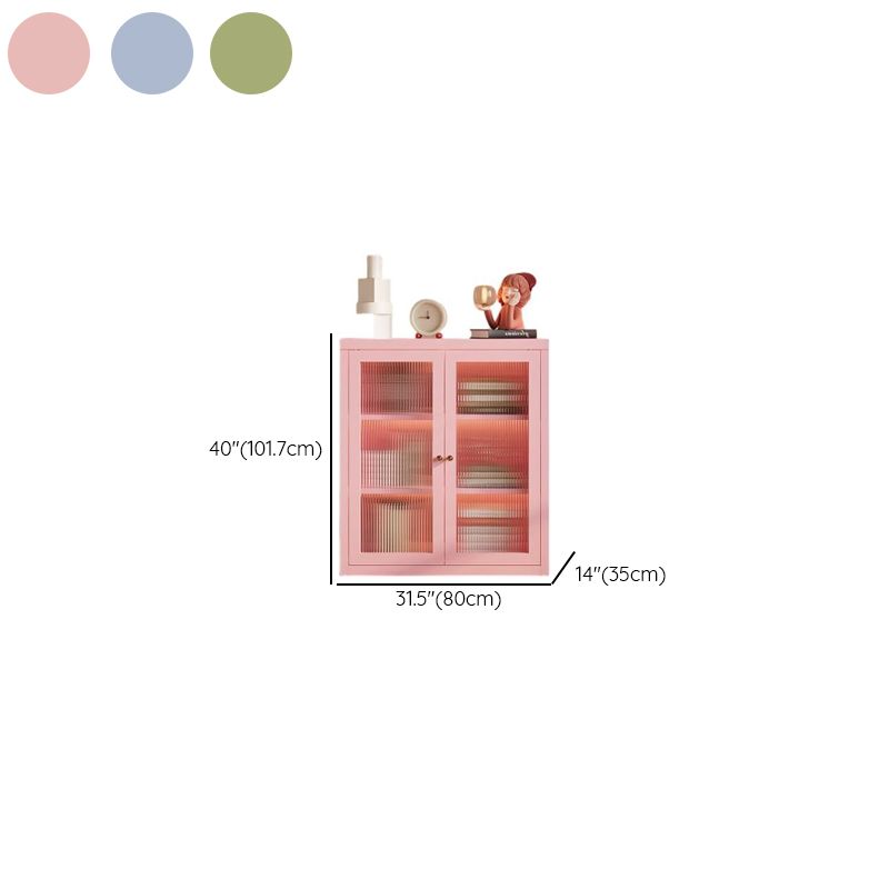 Vertical Alloy Organizing Shelf with 1 Cabinet and 3-Shelf, Closed Back
