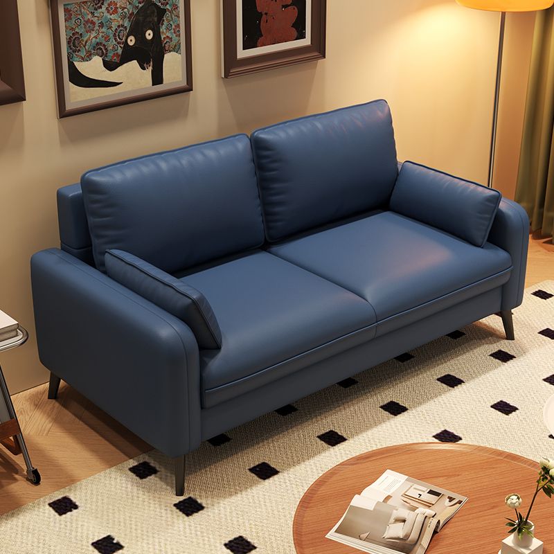 Black/Navy Blue/Amber Color Loveseat with Armrest for Drawing Room