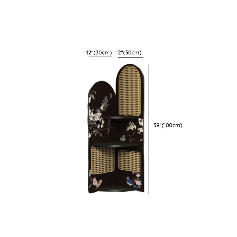 Modern Simple Style Nook Decorative Cabinet with 3/4 Exterior Shelves, Laminate Countertop in Midnight Black