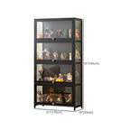 Charcoal Simplistic Bambusa Flooring Curio Cabinet with Sealed Cabinet, 2 Shelves/3 Shelves/4 Shelves, 2 Doors/3 Doors/4 Doors