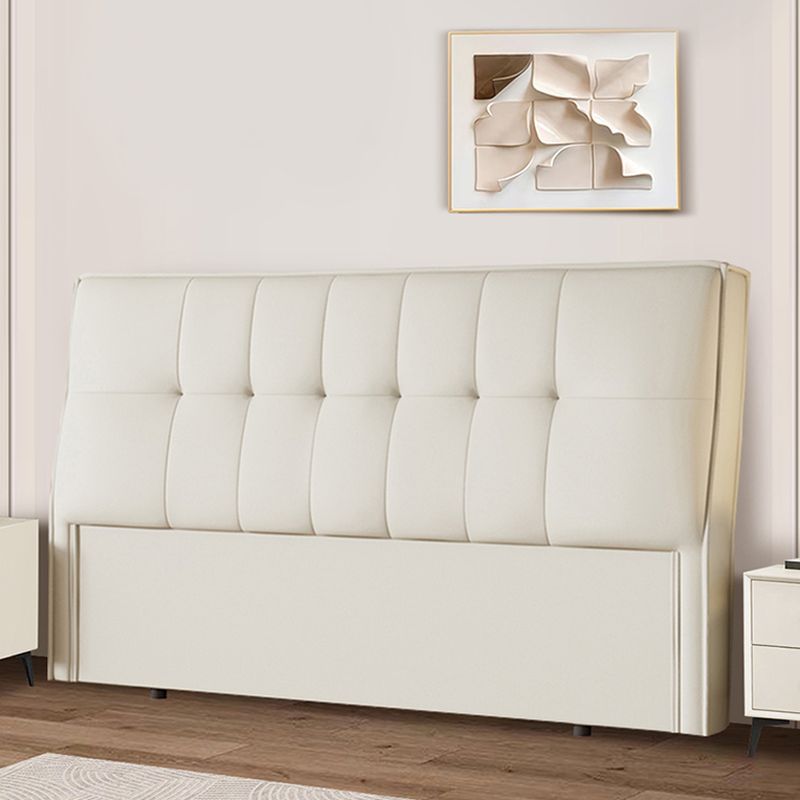 Simplistic Panel Headboard with No Distressing, Piled Tufted Rectangular Design for King/Twin XL/Queen Bed, Sponge Upholstery Fill, Standard Height