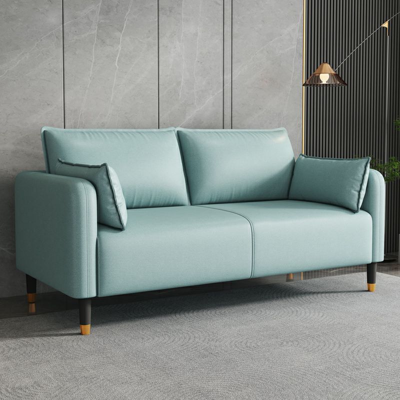 Modern Faux Leather Loveseat with Pillow Back and Foam Seat Fill