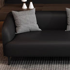 Drawing Room Standard Sofa in Pu Leather with Dark Gray/Sage/Amber Color and Armrest