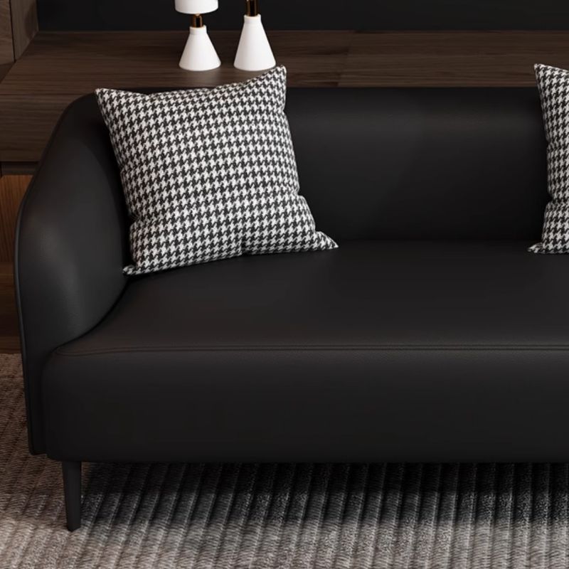 Drawing Room Standard Sofa in Pu Leather with Dark Gray/Sage/Amber Color and Armrest