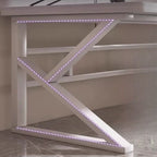 Minimalist Curved Desk with Distortion-resistant Trestle Base, Independent Structure, Wire Management, and Engineered Wood Top