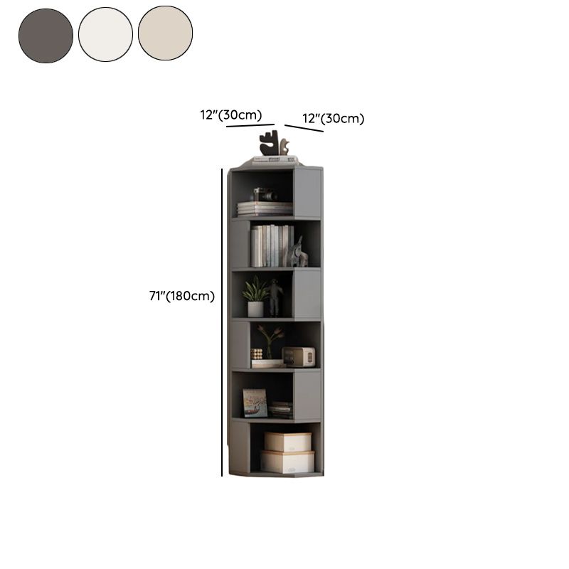 Modern Simple Style Nook Decorative Cabinet with 7/6/5 Exterior Shelves, Laminate Countertop in Light Gray/Chalk/Sand