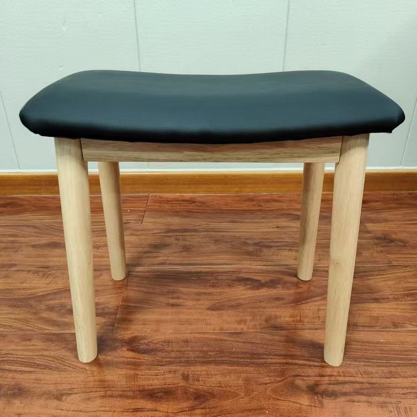 Casual Rectangular Solid Color Standard Ottoman in Pleather with Black/Lime Green/Citrus Color Upholstery