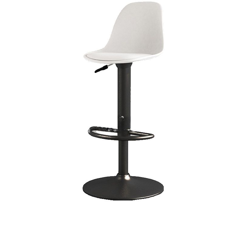 Simple Scarlet/Yellow/Dark Green Rawhide Bucket Bar Stools with Adaptable Height, Rotating Back