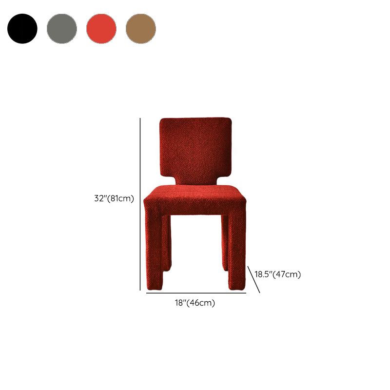 Modish Drawing Room Side Chair with Solid Back Panel, Upholstered in Ink/Sepia/Vermilion, Natural Wood Legs