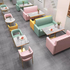 Modern Simple Style Single Sided Booth with Armrest and Foam Upholstery