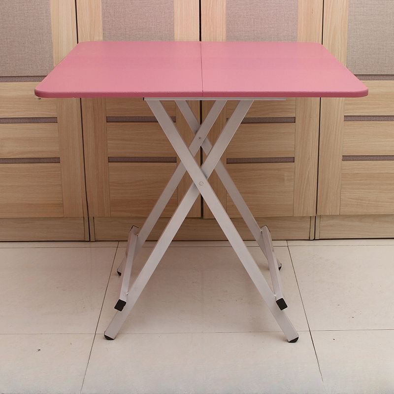 Panel Wood Dining Table with Crossed Legs, No Extra Durability, Foldable Square Top for 2-seater