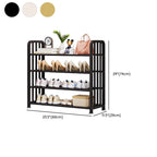 Art Deco/Glam Alloy Rectangle Shoe Rack with 6 Shelves for 11-20 Pairs in Drawing Room