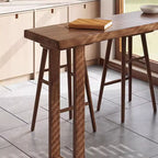 Simplistic Pub Table with Natural Wood Top and Sled Base in Auburn, Rectangle Shape