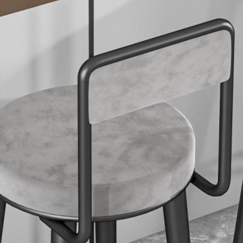 Simplistic Pub Table with Slate Top and Two-sided Pedestal Base in White with Container Storage and Asymmetrical Shape