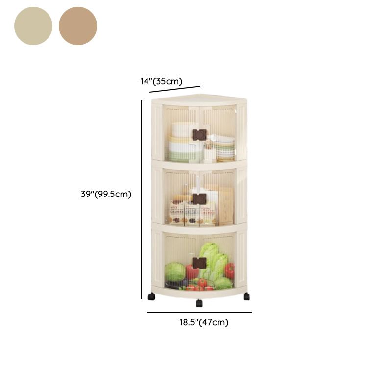 Simple Corner Accent Cabinet with Closet and Synthetic Off White Top