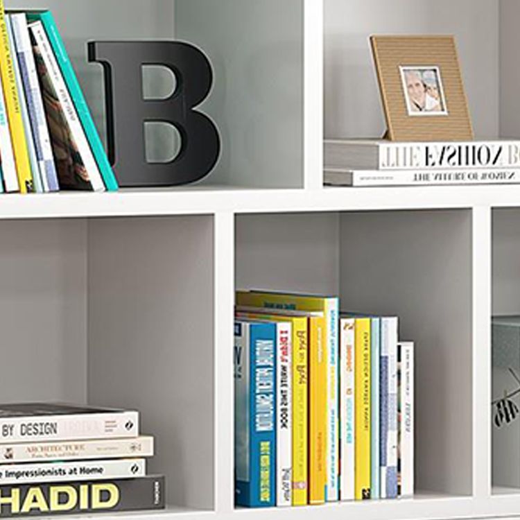 Modern Horizontal/Vertical Cubes Storage in Wood with Closed Back and 3-Shelf/4 Shelves