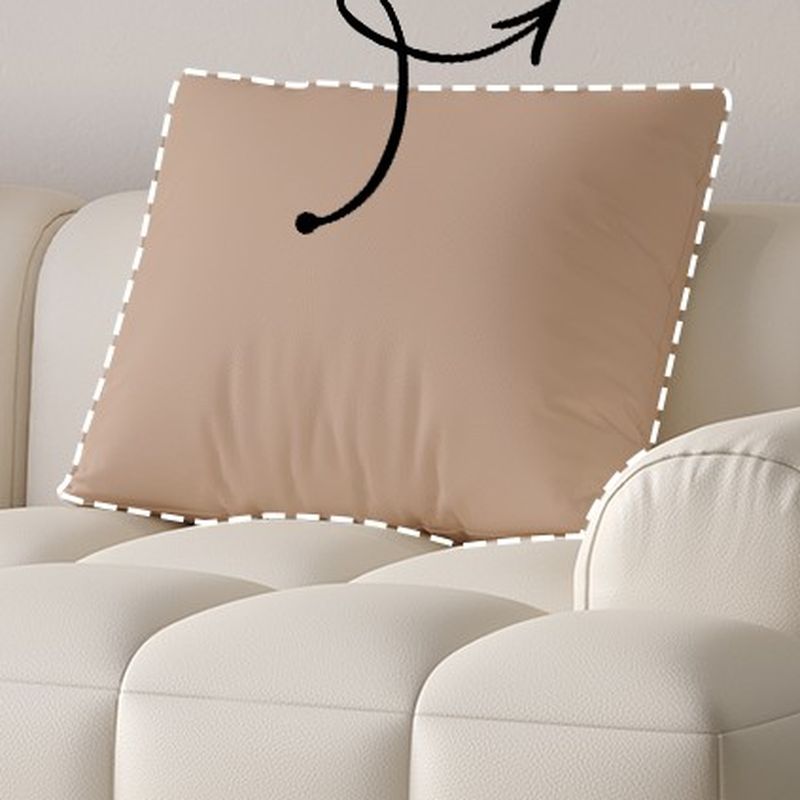 Modish Solid Color Stain Resistant Standard Sofa/Loveseat in Dark Gray/White/Light Brown, 3-seater/5 Person/4-seater with 2 Pillows