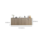 Caramel Trendy Manufactured Wood Supplies Cabinet with Shelves, Locker, Locking Door, and 2-Wide/5-Wide/4-Wide Compartments