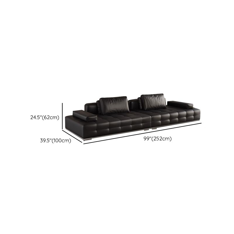 Tear Resistant Standard Sofa in Black with Arm