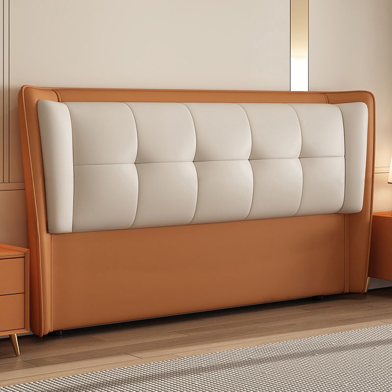 Trendy Panel Headboard with No Distressing, Piled Tufted Rectangle Design for King/Full Bed, Featuring Sponge Upholstery and Standard Height
