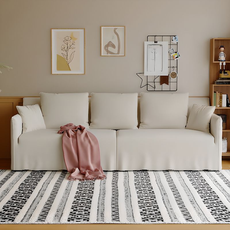 Standard Sofa/Loveseat in Light Gray/Emerald Green/Beige with Dressmaker Skirt and 5 Pillows