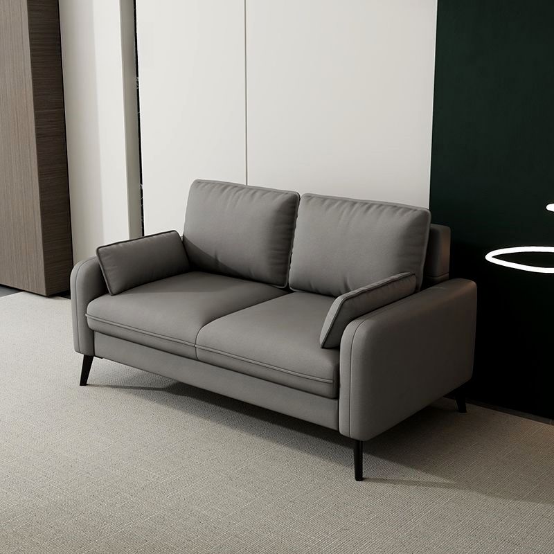 Contemporary Scratch-immune Solid Color Cerulean/Olive Green/Amber Color Loveseat for Seats 2 with Pillow Back and Square Arm