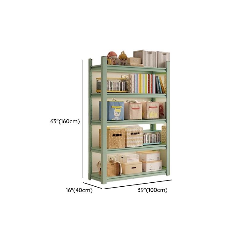 Light Green Minimalist Alloy Shelf with Adjustable Detached Design for General Storage